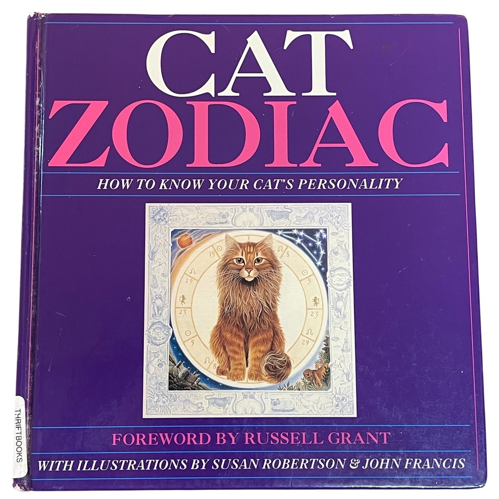 Cat Zodiac Book How‎ to Know Your Cat's Personality Purple Illustrated Hardcover